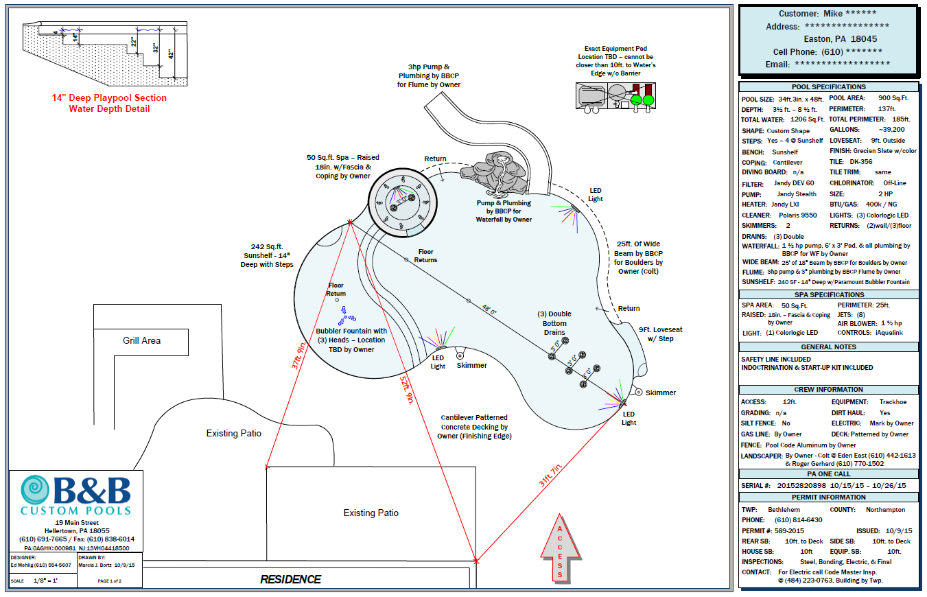 Blueprint of Custom Pool Design